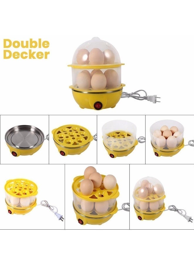 Wtrtr 2-tier Egg Cooker Large 14 Eggs Capacity, Electric Rapid Egg Maker, Auto Off for Hard Boiled Eggs, Poached Eggs, Steamed Vegetables, Seafood, Dumplings (York) - Image 2